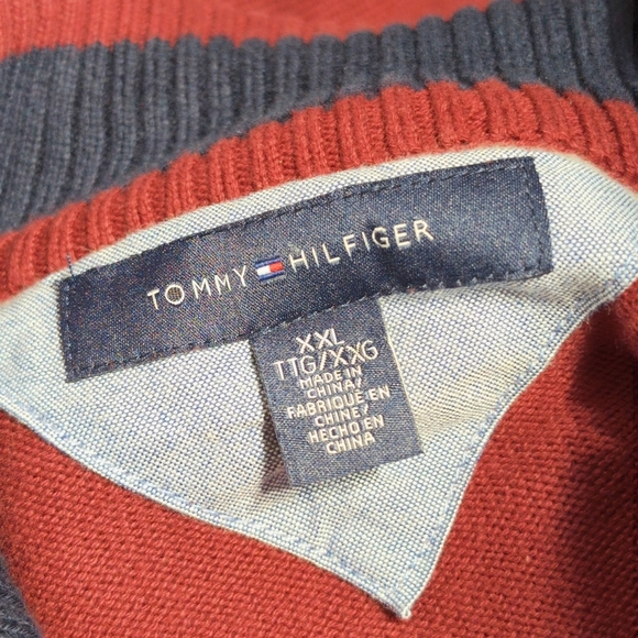 Tommy Hilfiger sz XXL Men's Red Quarter-Zip Sweater - Picture 5 of 6